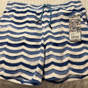 Chubbies Striped Sherpa Shorts in Blue and White NWT L